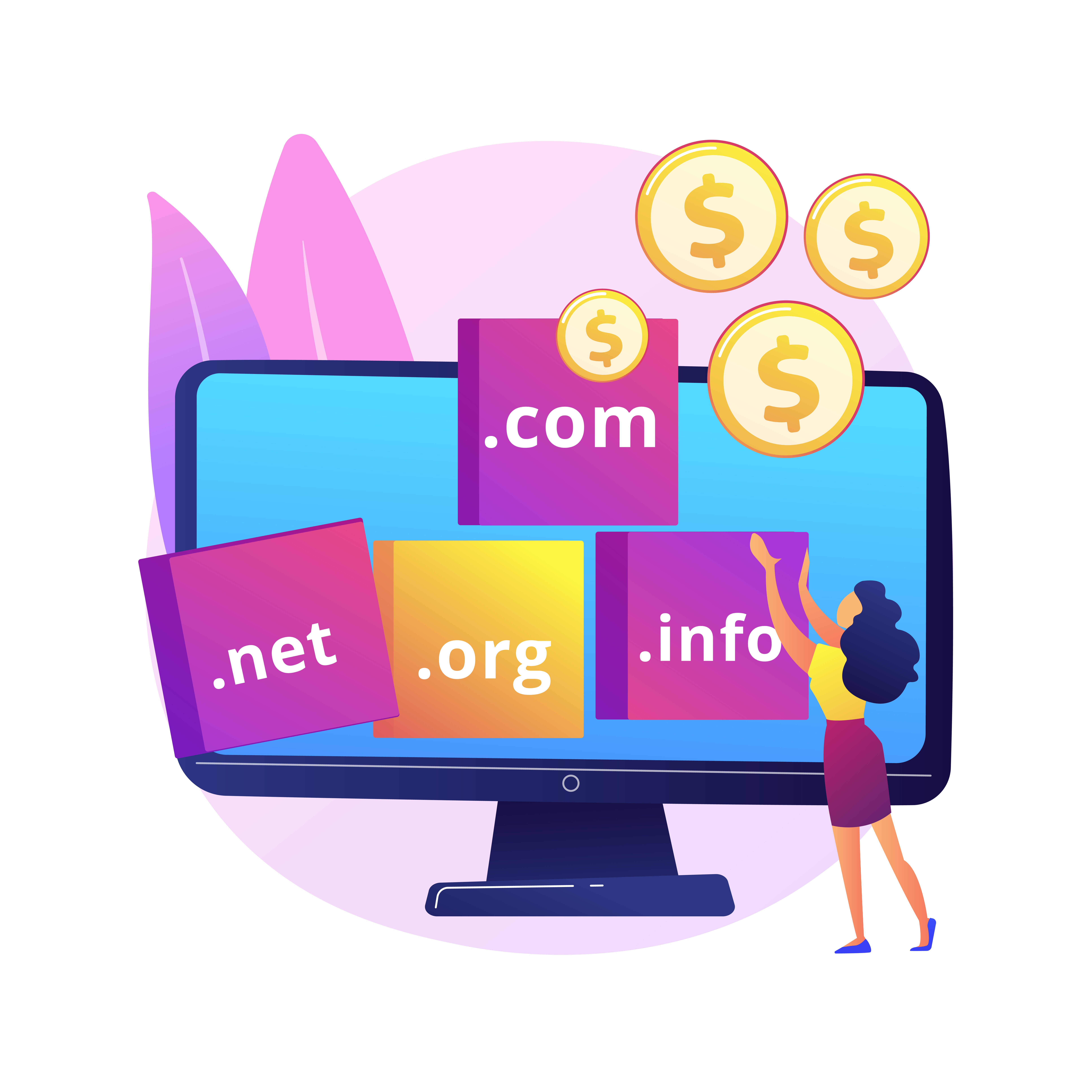 Domain Flipping abstract concept vector illustration.